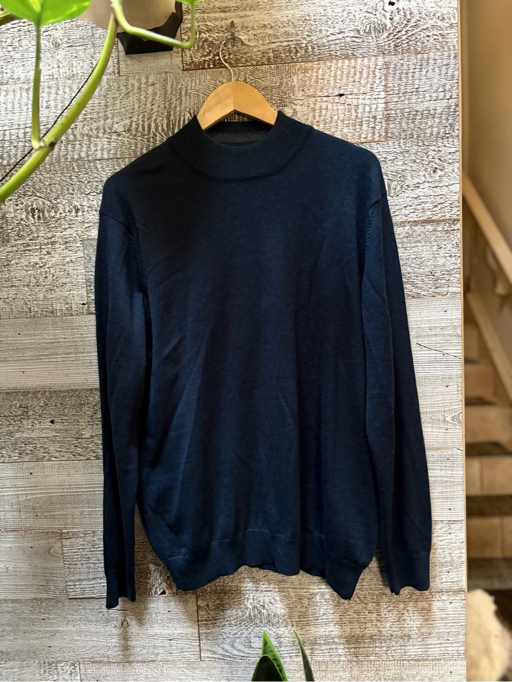 Britches | Classic Neutral Merino Wool-Blend Knit Crew Sweater - L/XL, Dark Blue
